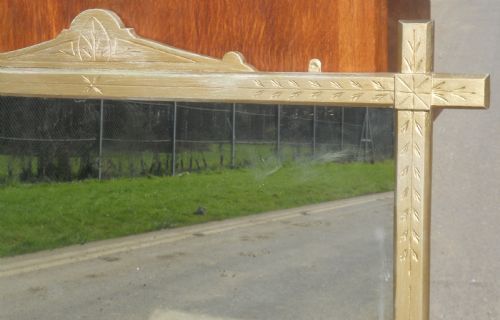 AESTHETIC MOVEMENT LARGE OVERMANTEL MIRROR - ADDITIONAL PHOTO 5