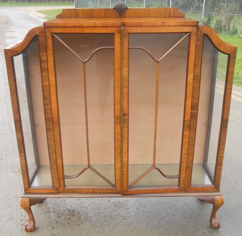 Deco Walnut China Display Cabinet