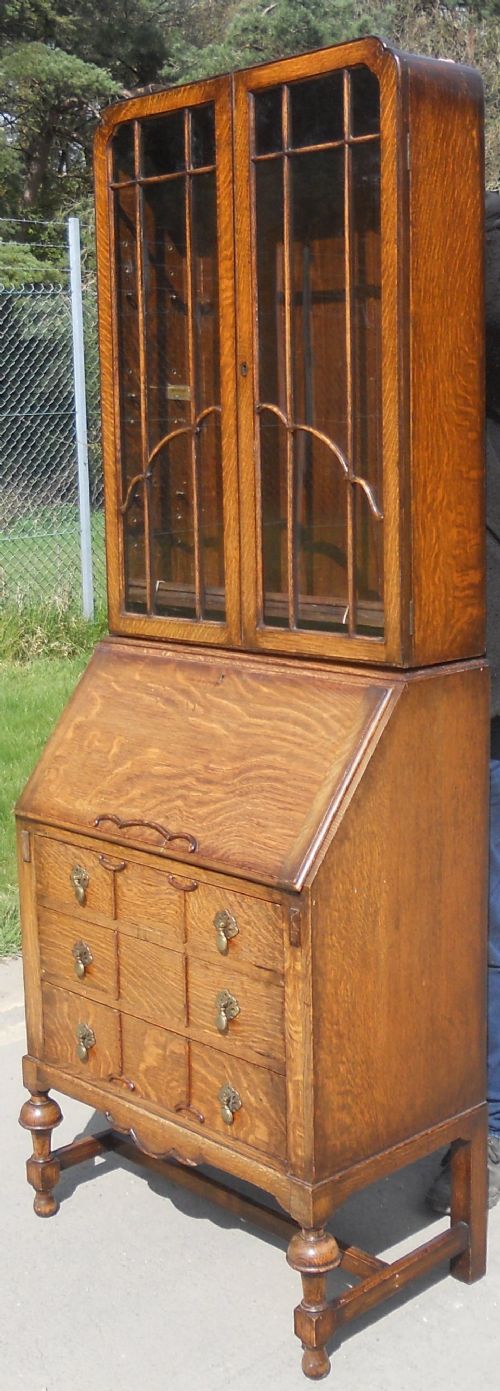 fig 1. Deco Oak Bureau Bookcase