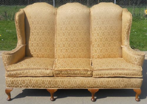 Wingback Three Seater Upholstered Settee