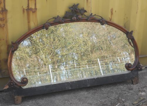 Victorian Carved Walnut Overmantel Mirror