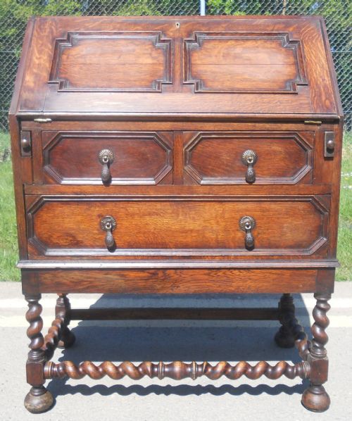 Jacobean Style Oak Writing Bureau