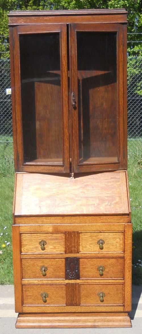 Oak Bureau Bookcase