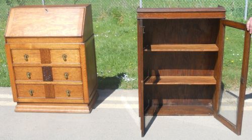 fig 1. Oak Bureau Bookcase