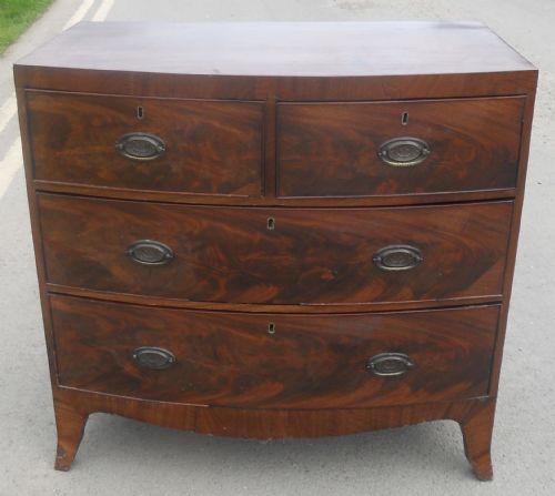 Georgian Mahogany Small Bowfront Chest of Drawers