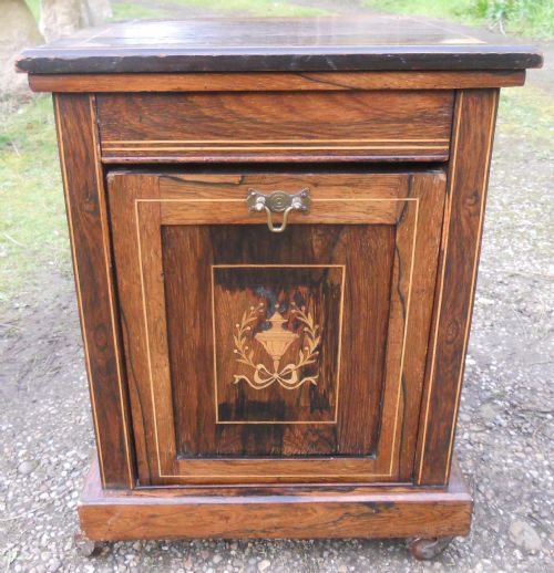 Edwardian Inlaid Rosewood Coal Box