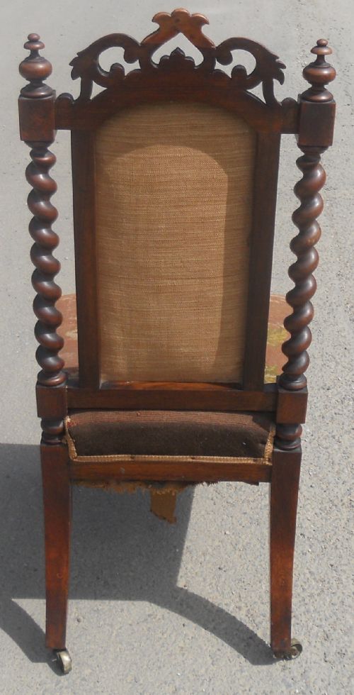 VICTORIAN CARVED WALNUT NURSING CHAIR - ADDITIONAL PHOTO 7