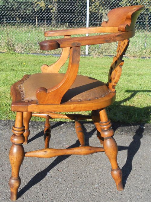 Victorian Wooden Desk Armchair