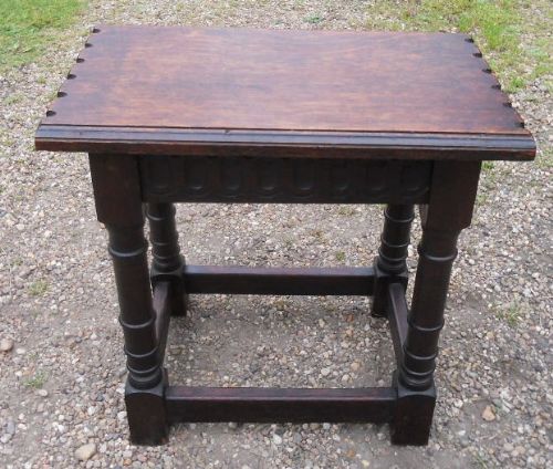 Oak Carved Joint Stool