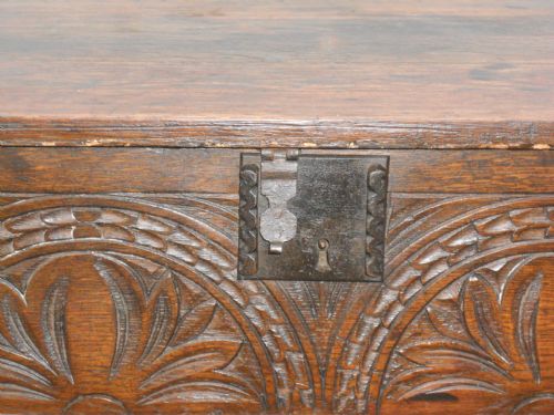 ANTIQUE OAK BIBLE BOX ON STAND - ADDITIONAL PHOTO 3