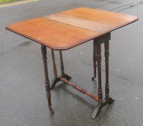 EDWARDIAN WALNUT DROPLEAF COFFEE TABLE - ADDITIONAL PHOTO 7