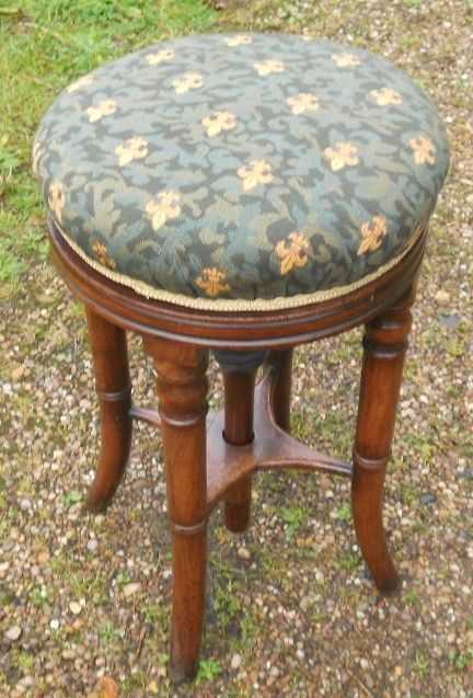 Victorian Circular Mahogany Piano Stool