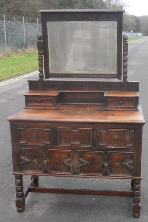 Jacobean Style Oak Dressing Table