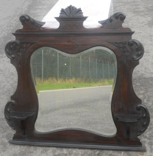 Edwardian Ebonized Overmantel Mirror