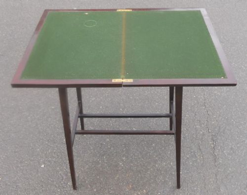 EDWARDIAN MAHOGANY FOLD OVER CARD TABLE - ADDITIONAL PHOTO 5