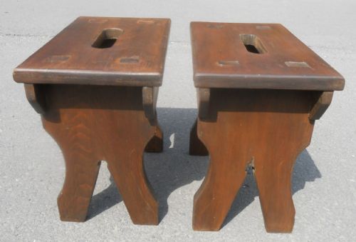 PAIR PITCH PINE FOOTSTOOLS - ADDITIONAL PHOTO 4