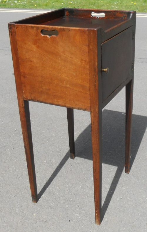 Georgian Mahogany Tray Top Bedside Cabinet