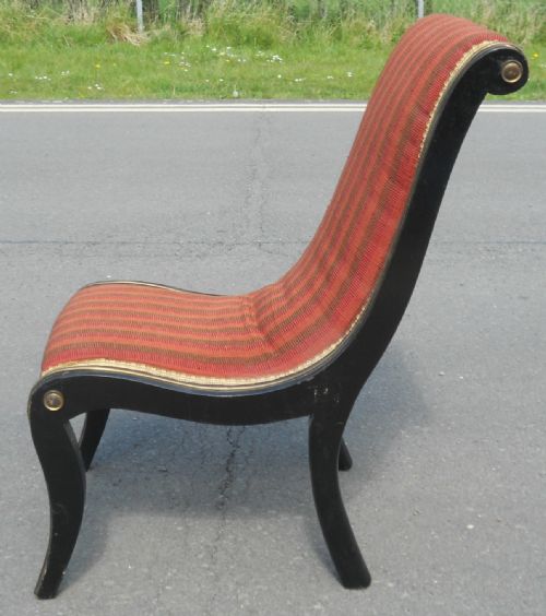 EBONIZED UPHOLSTERED NURSING CHAIR - ADDITIONAL PHOTO 3