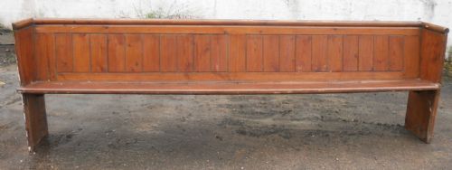 Edwardian Long Pine Church Bench