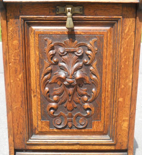 EDWARDIAN QUALITY OAK COAL BOX - ADDITIONAL PHOTO 2