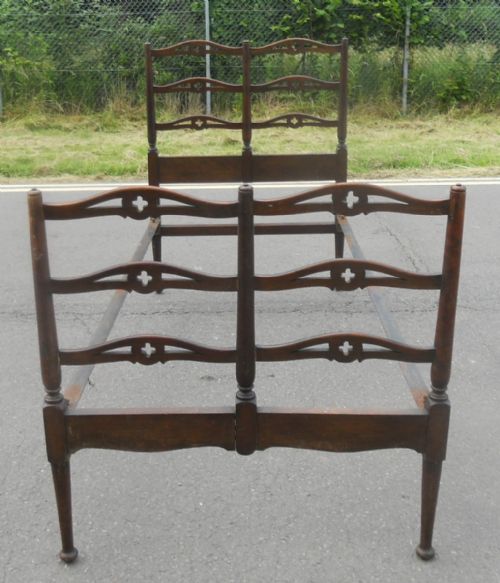 ARTS CRAFT SINGLE WOODEN FRAMED BED - ADDITIONAL PHOTO 1