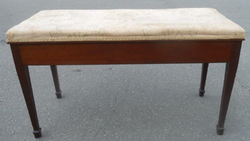 Edwardian Mahogany Duet Piano Stool