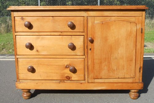 VICTORIAN PINE DRESSER BASE - ADDITIONAL PHOTO 7