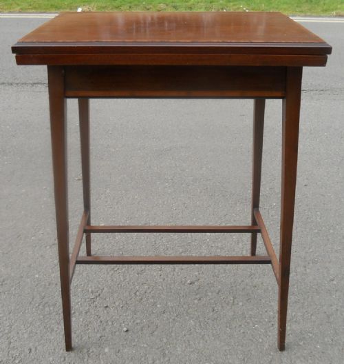 Edwardian Mahogany Fold Over Card Table