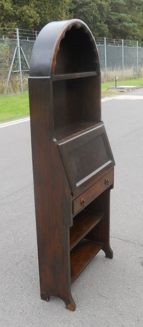 Narrow Oak Bureau Bookcase