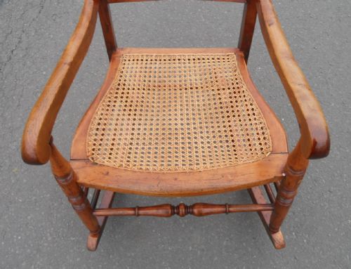 VICTORIAN BEECH CANE ROCKING ARMCHAIR - ADDITIONAL PHOTO 3