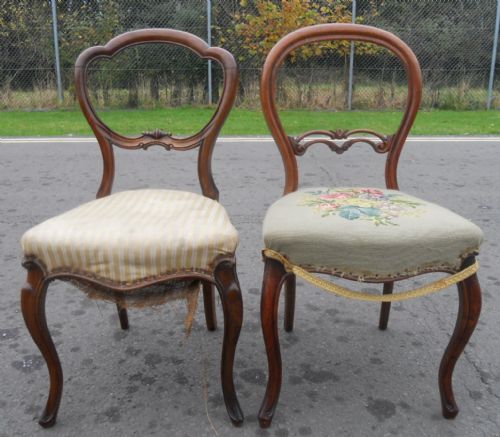 TWO VICTORIAN WALNUT DINING CHAIRS - ADDITIONAL PHOTO 1