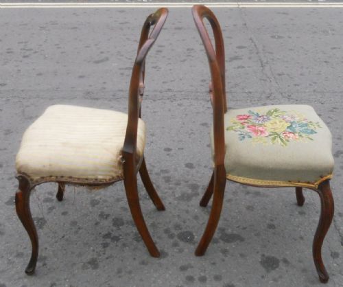 TWO VICTORIAN WALNUT DINING CHAIRS - ADDITIONAL PHOTO 5