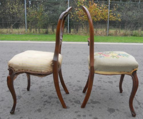 TWO VICTORIAN WALNUT DINING CHAIRS - ADDITIONAL PHOTO 6