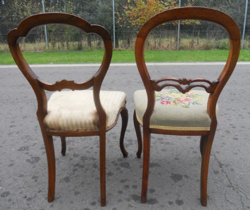 TWO VICTORIAN WALNUT DINING CHAIRS - ADDITIONAL PHOTO 7