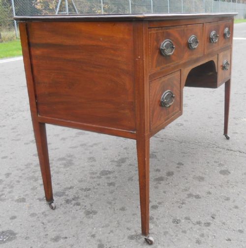 EDWARDIAN INLAID MAHOGANY WRITING DESK - ADDITIONAL PHOTO 2