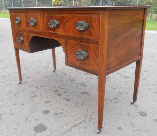 EDWARDIAN INLAID MAHOGANY WRITING DESK - ADDITIONAL PHOTO 3