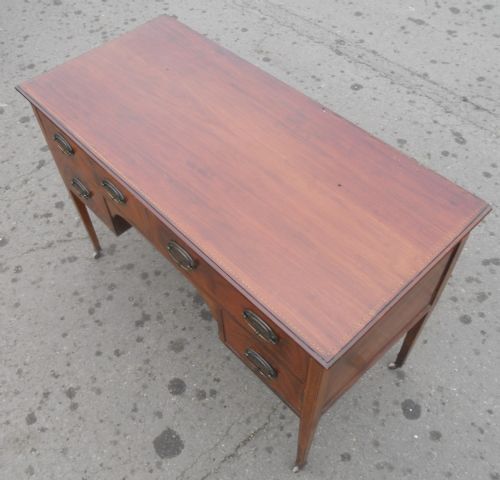 EDWARDIAN INLAID MAHOGANY WRITING DESK - ADDITIONAL PHOTO 5