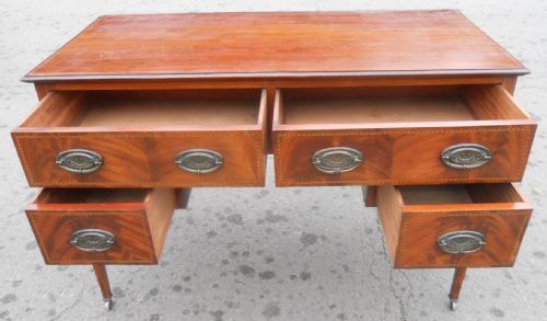EDWARDIAN INLAID MAHOGANY WRITING DESK - ADDITIONAL PHOTO 6