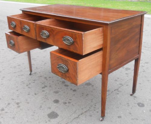 EDWARDIAN INLAID MAHOGANY WRITING DESK - ADDITIONAL PHOTO 7