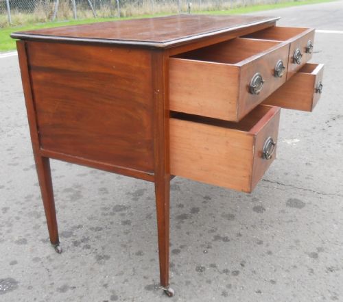 EDWARDIAN INLAID MAHOGANY WRITING DESK - ADDITIONAL PHOTO 8