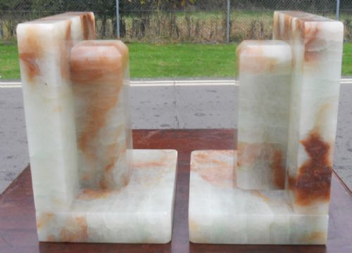 ART DECO PAIR OF ALABASTER BOOKENDS - ADDITIONAL PHOTO 6