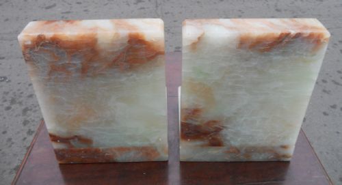 ART DECO PAIR OF ALABASTER BOOKENDS - ADDITIONAL PHOTO 7