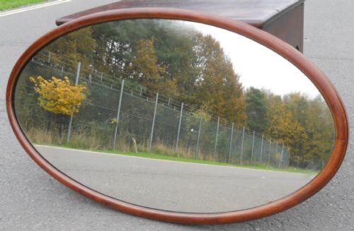 Edwardian Large Oval Mahogany Framed Mirror