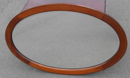 Edwardian Oval Mahogany Hanging Wall Mirror