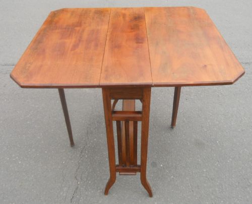 EDWARDIAN MAHOGANY DROPLEAF COFFEE TABLE - ADDITIONAL PHOTO 5