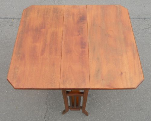 EDWARDIAN MAHOGANY DROPLEAF COFFEE TABLE - ADDITIONAL PHOTO 6
