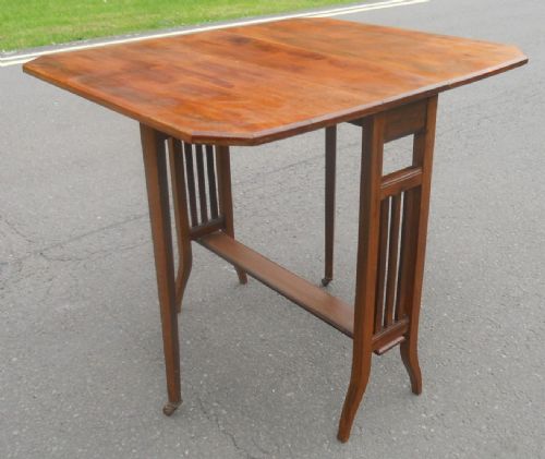 EDWARDIAN MAHOGANY DROPLEAF COFFEE TABLE - ADDITIONAL PHOTO 7