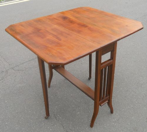EDWARDIAN MAHOGANY DROPLEAF COFFEE TABLE - ADDITIONAL PHOTO 8