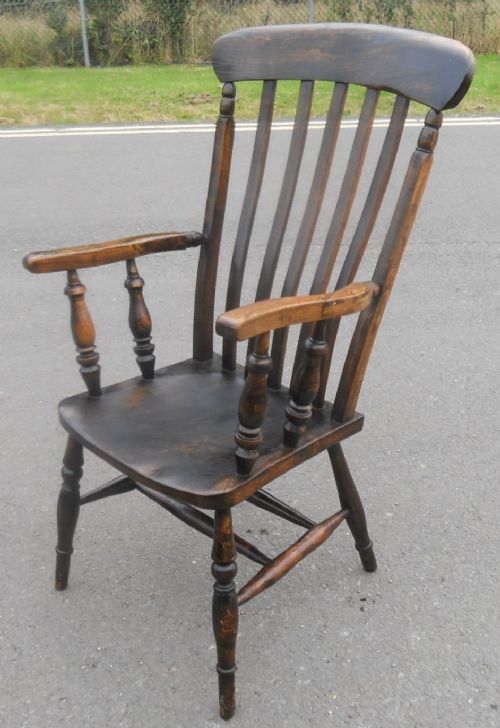 Victorian Windsor Lathback Kitchen Armchair