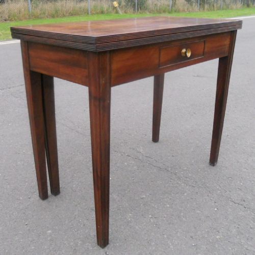 GEORGIAN MAHOGANY FOLDOVER TEA TABLE - ADDITIONAL PHOTO 3